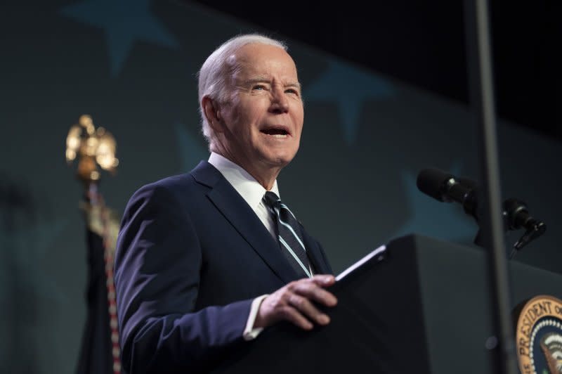 President Joe Biden speaks Monday at the National Association of Counties Legislative Conference in Washington. As he runs for re-election, his record on immigration reform and border security has critics from Republicans and Democrats. Photo by Chris Kleponis/UPI