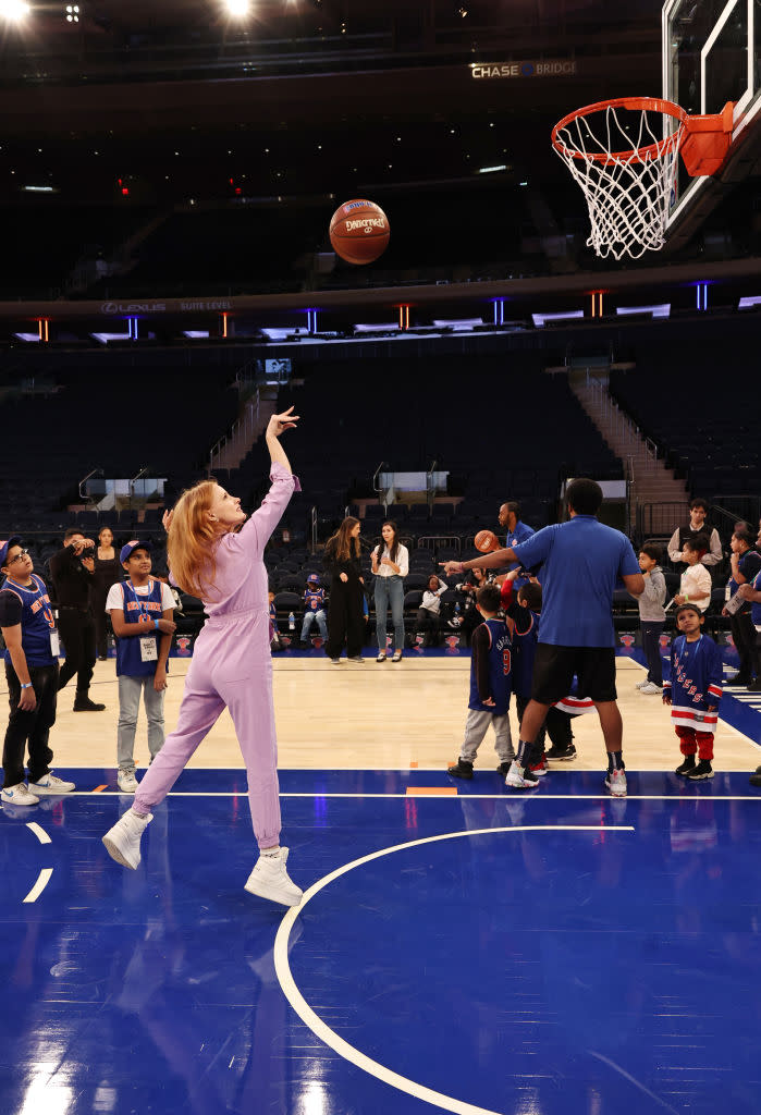 NEW YORK, NEW YORK - OCTOBER 14: Jessica Chastain hosts Baby2Baby's Back2School celebration at Madison Square Garden on October 14, 2023 in New York City. (Photo by Jamie McCarthy/Getty Images for Baby2Baby)