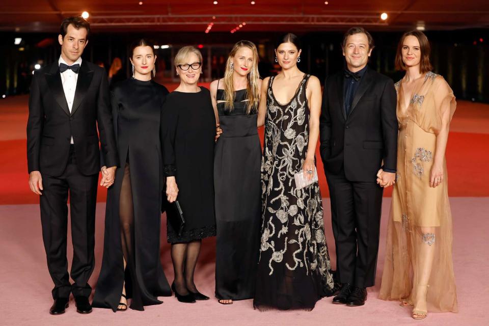 <p>Frazer Harrison/Getty</p> From L: Mark Ronson, Grace Gummer, Meryl Streep, Mamie Gummer, Louisa Jacobson, Henry Wolfe Gummer and Tamryn Gummer at the 3rd Annual Academy Museum Gala in Los Angeles on Dec. 3, 2023