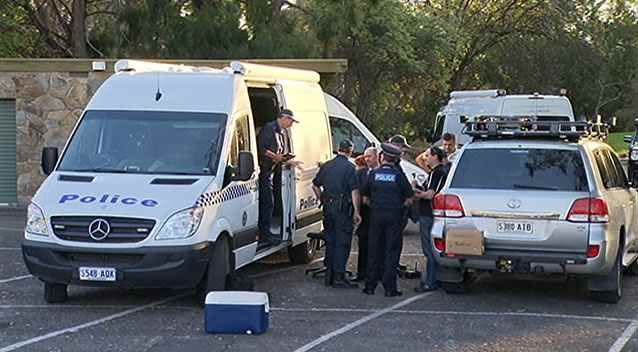 Police have set up a command post at Kensington Oval. Photo: 7News.