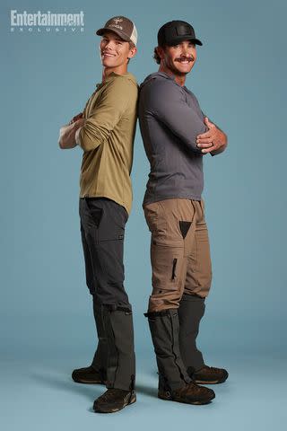 <p>Patrik Giardino/USA Network</p> Bronsen (left) and Ryan on 'Race to Survive: New Zealand'