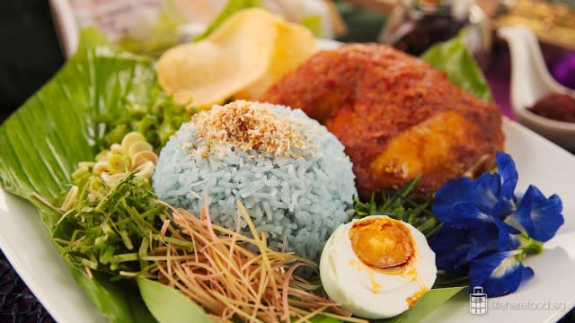 Nasi Kerabu malaysian signature dish close up shot
