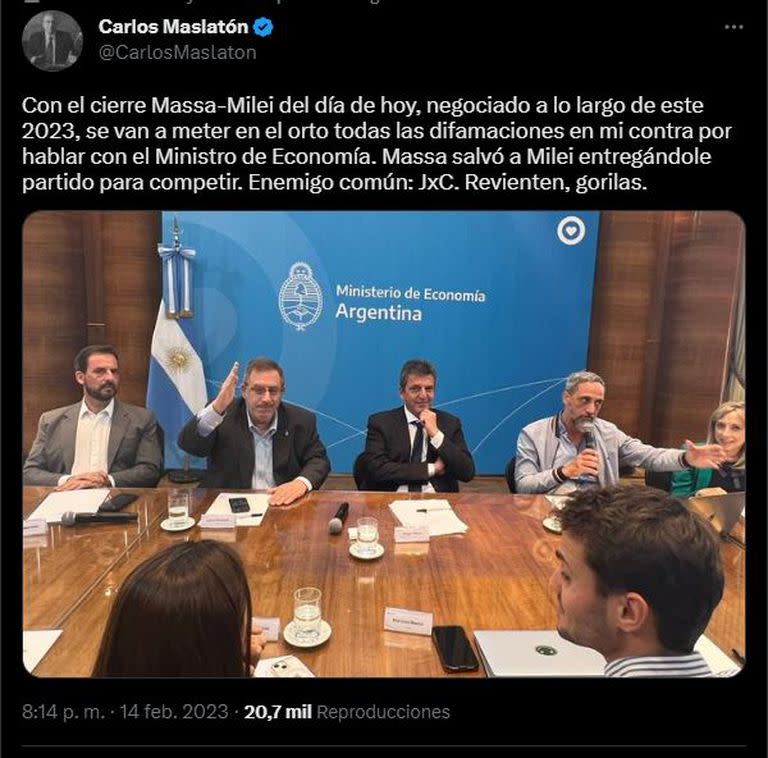 El tuit de Maslatón que encendió la polémica.