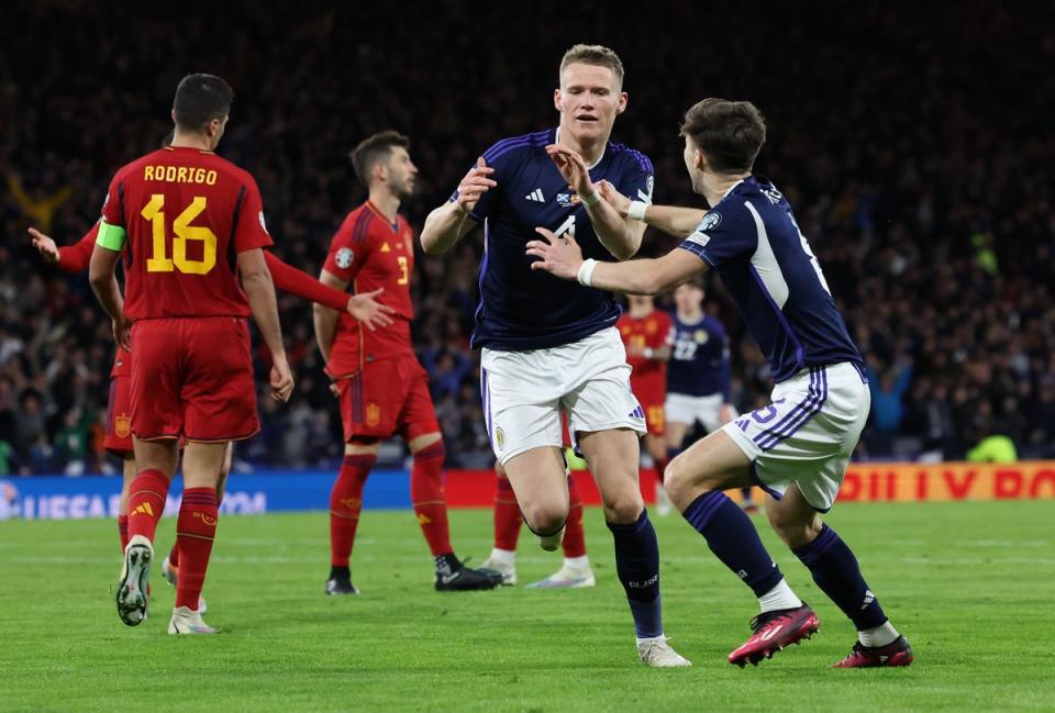 Scott McTominay scored a famous double as Scotland beat Spain at Hampden (Getty Images)