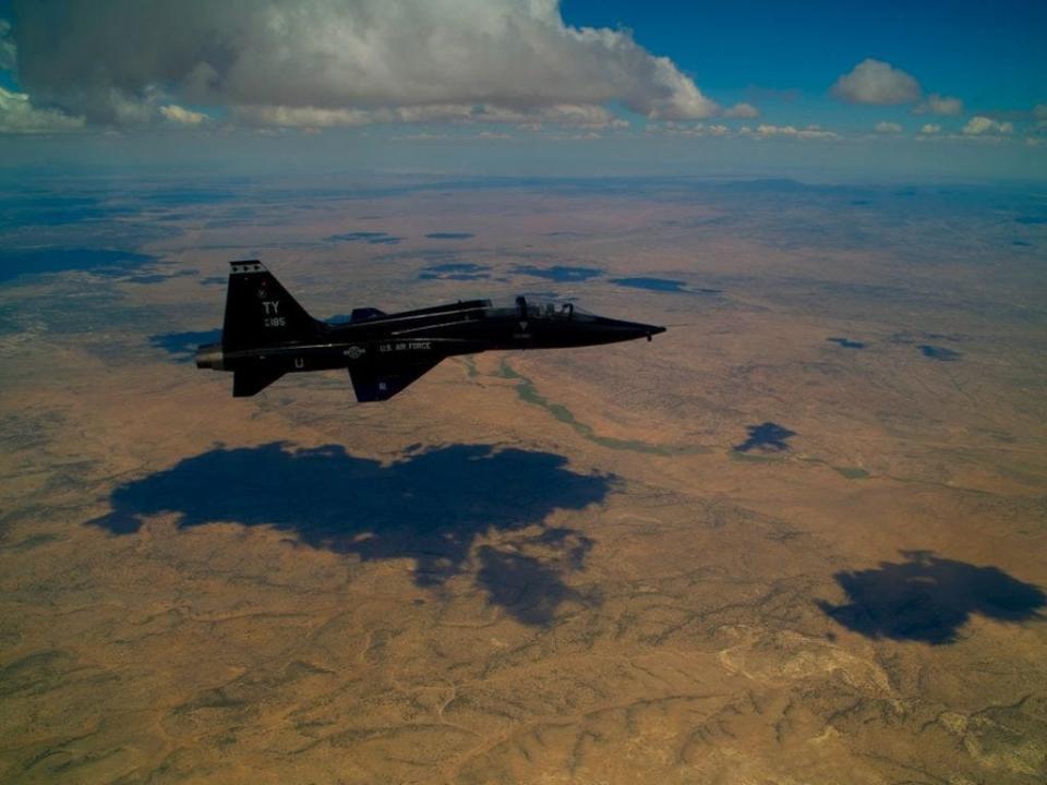 A T-38 Talon flies during a training mission from Holloman Air Force Base.
