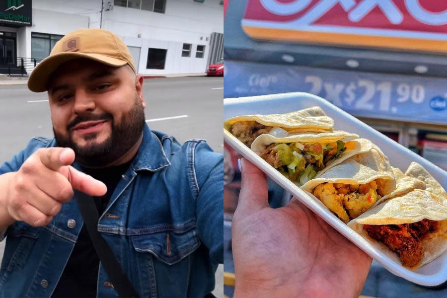 Youtuber "El Guzii" prueba tacos del OXXO de la Cacho en Tijuana; se impresiona por su buen sabor