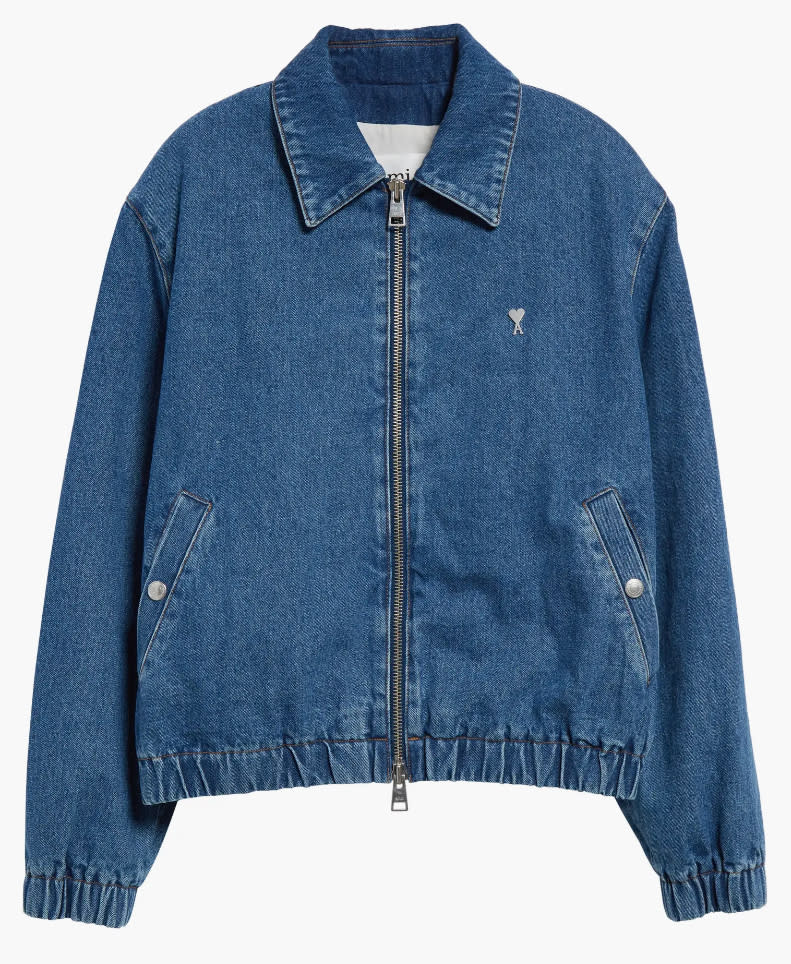 Ami de Coer Logo Plaque Zip Denim Jacket