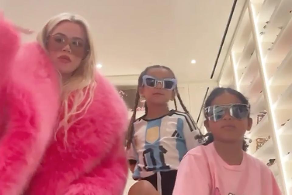 <p>Khloe Kardashian/Instagram	</p> Khloé Kardashian, Dream Kardashian and True Thompson as "fancy girls"