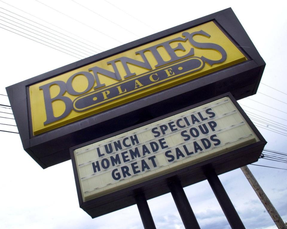 Sign at Bonnie's Place, Feb. 8, 2006. The restaurant, on East Saginaw Street, closed in 2013.