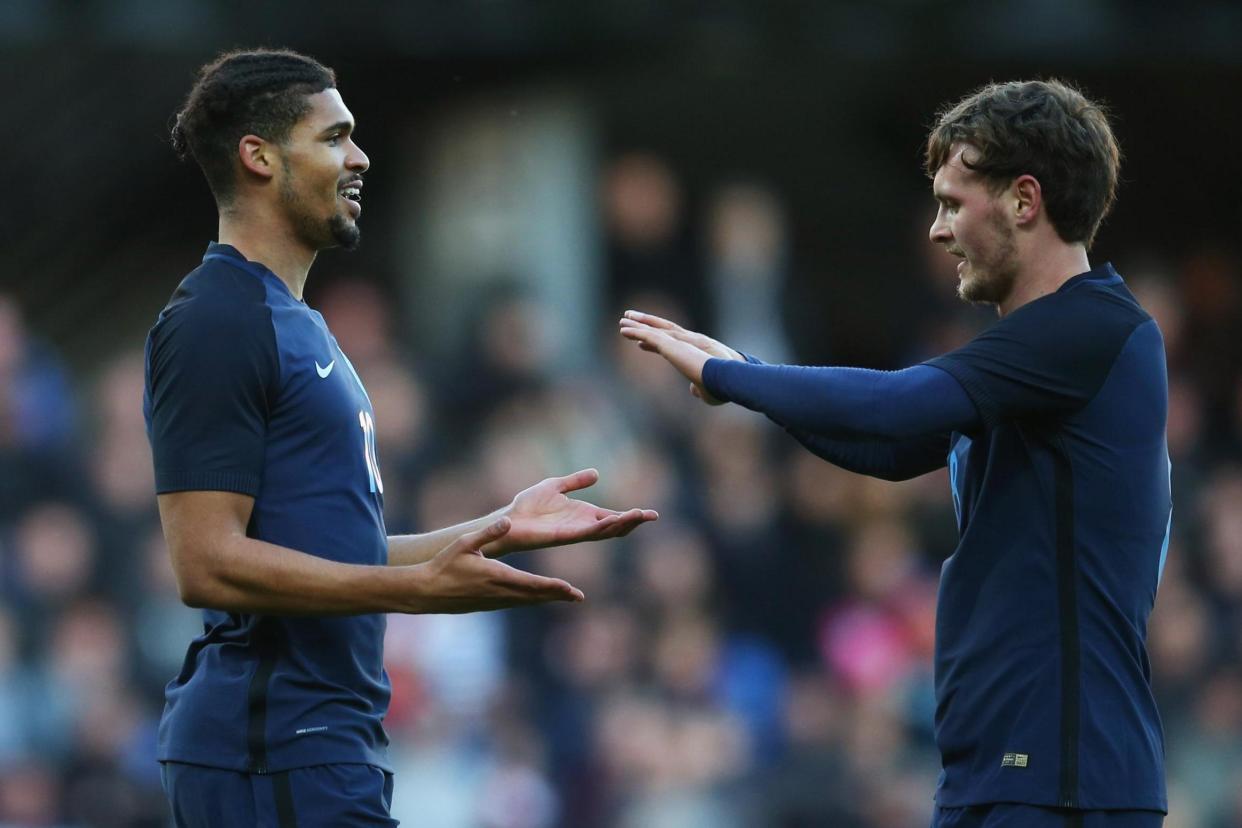 On target: Ruben Loftus-Cheek (left) celebrates his first goal: Getty Images