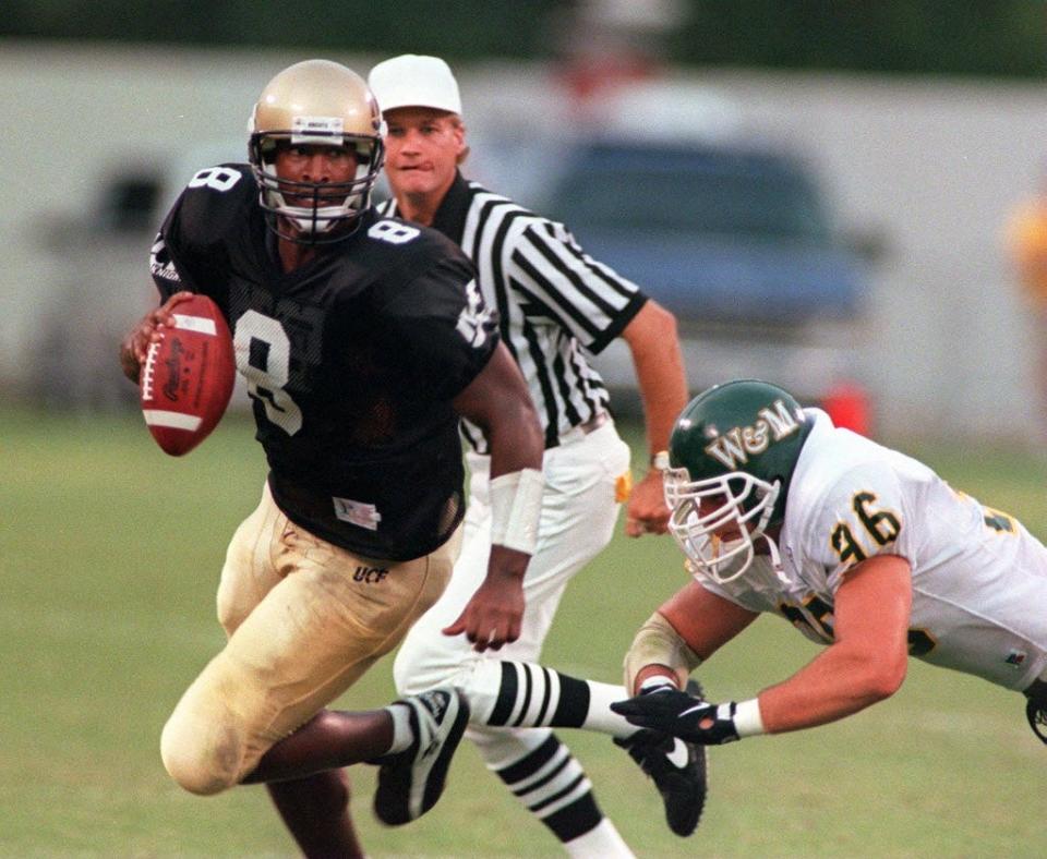 Daunte Culpepper rewrote the football record books in UCF's early days as a Division I-A program, leading the team to a 9-2 record as a junior in 1998.