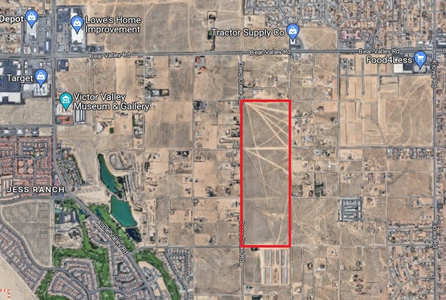 If approved, a proposed zone change along Deep Creek Road in Apple Valley would see the construction of nearly 100 homes in an area zoned residential agriculture.