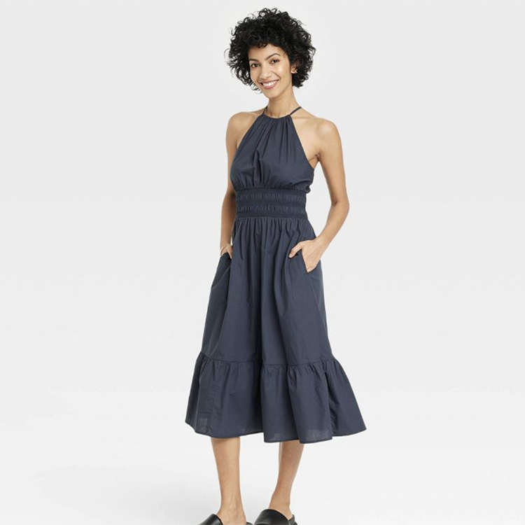 navy halter dress