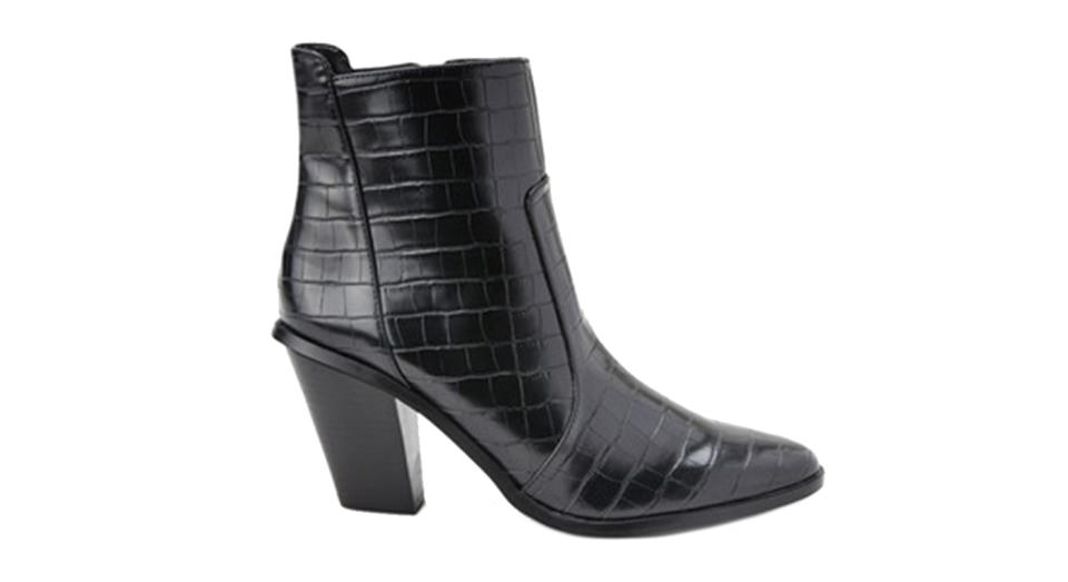 Black Western Slant Heel Boots, now only £21. 