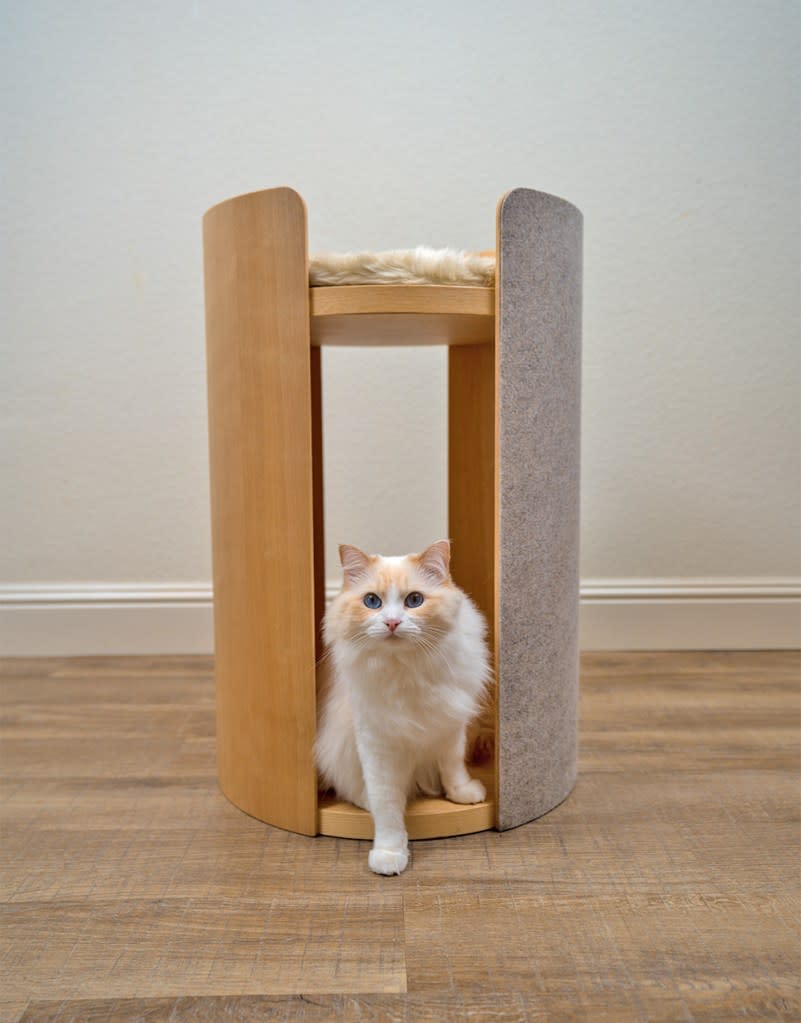 MiaCara’s vertical cat tower from The Cat Butler. The Cat Butler