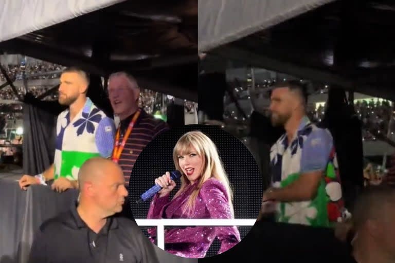 Travis Kelce reacciona a una canción de Taylor Swift