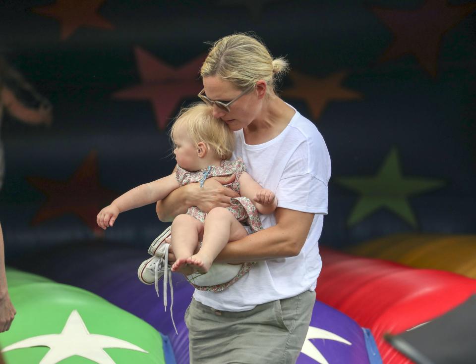 Zara Tindall and her daughter Lena (PA Wire)