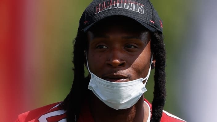 Arizona Cardinals wide receiver DeAndre Hopkins participates in an off-season workout last month at Dignity Health Arizona Cardinals Training Center in Tempe. (Photo by Christian Petersen/Getty Images)