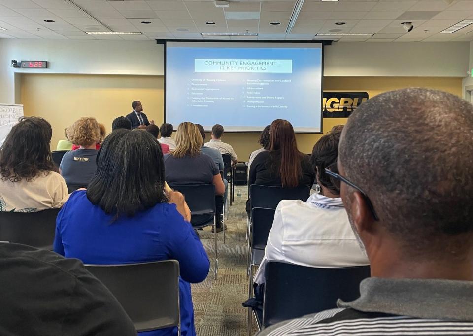 The city of Gainesville held an affordable housing workshop May 9 in the Gainesville Regional Utilities Multipurpose Room, which attracted dozens of residents seeking to learn more about policies and programs that the city is considering to increase access to affordable housing.