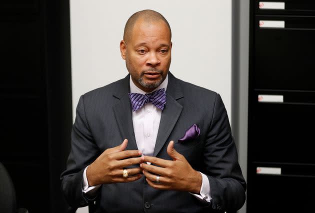 In this Dec. 14, 2018, file photo, Nevada's Attorney General Aaron Ford speaks with The Associated Press in Las Vegas.