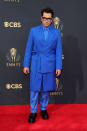 <p>Fresh off of his turn on the Met Gala red carpet, the "Schitt's Creek" star arrived to the Emmys wearing a bold blue look by Valentino<em>. (Image via Getty Images)</em></p> 