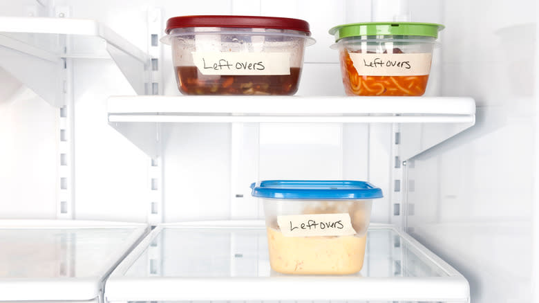 Leftovers in containers