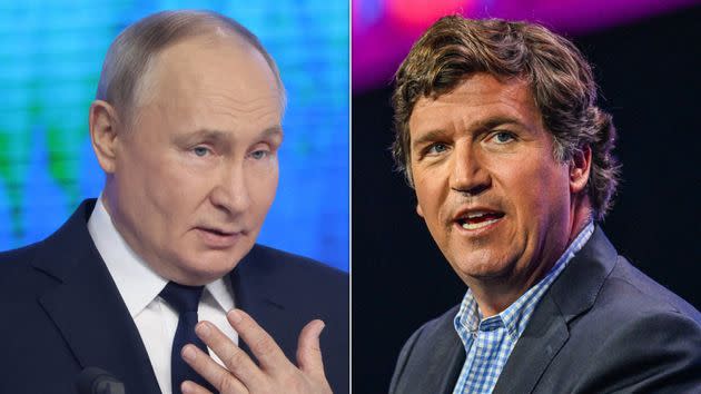Tucker Carlson (R) says he will be interviewing Vladimir Putin soon
