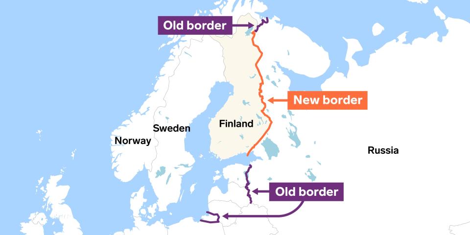 Map Showing Nato Border With Russia Expanding Now That Finland Has Been Added