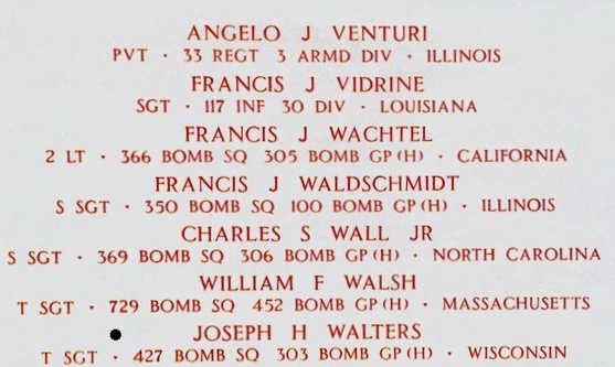 Francis Vidrine is one of many U.S. soldiers memorialized on a plaque located in France at the American Cemetery of St. James. The plaque is dedicated to the missing American soldiers who fought in the region during World War II.