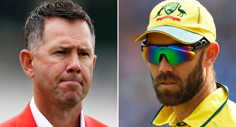 Pictured Ricky Ponting left and Glenn Maxwell right