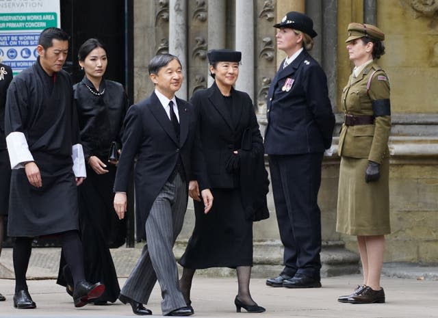 Emperor Naruhito of Japan and his wife at Westminster Abbey 