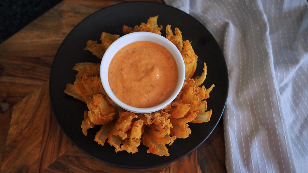 Copycat Steakhouse Bloomin' Onion Recipe With Creamy Dipping Sauce, Appetizers