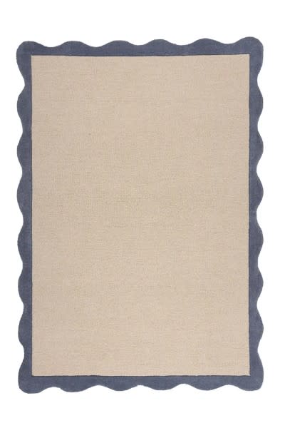 Dunelm Bonnie Scallop Natural Border Wool Rug