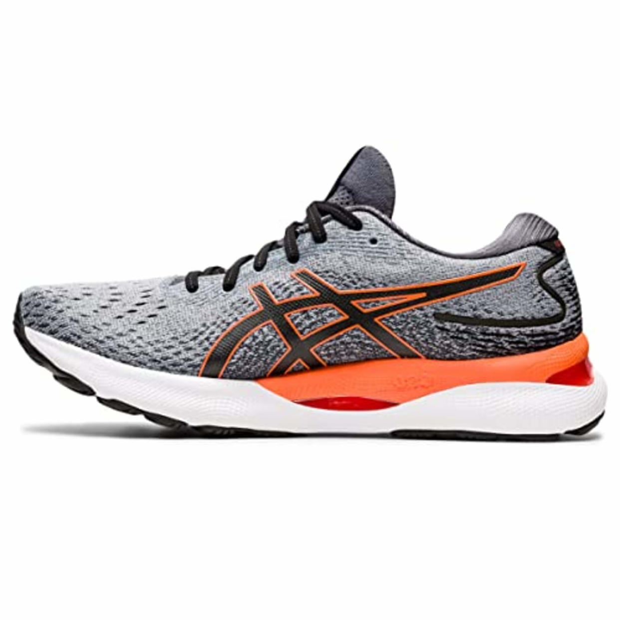 ASICS Men's Gel-Nimbus 24 Running Shoes, 10, Sheet Rock/Shocking Orange (AMAZON)