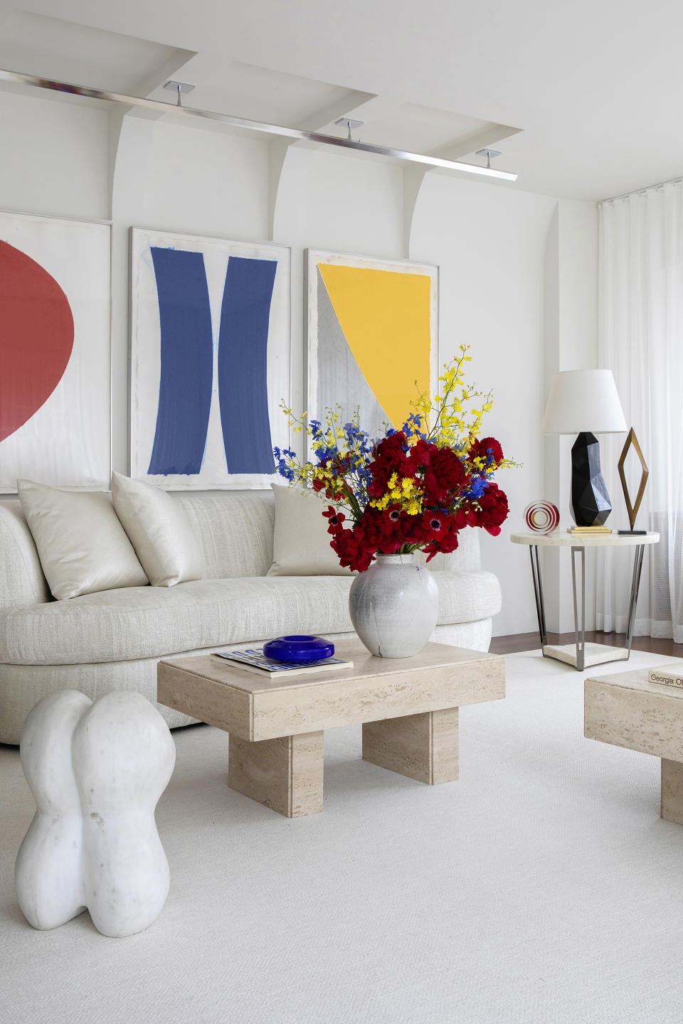 12. Showcase mid-century art against a neutral palette