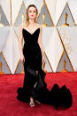 <p>In 2017, Brie Larson brought old school Hollywood glamour to the red carpet in her va-va-voom Oscar de la Renta dress. Complete with a ruffled train and dramatic V-neckline, the actress looked like the most glamorous Disney villain of all time.</p> 