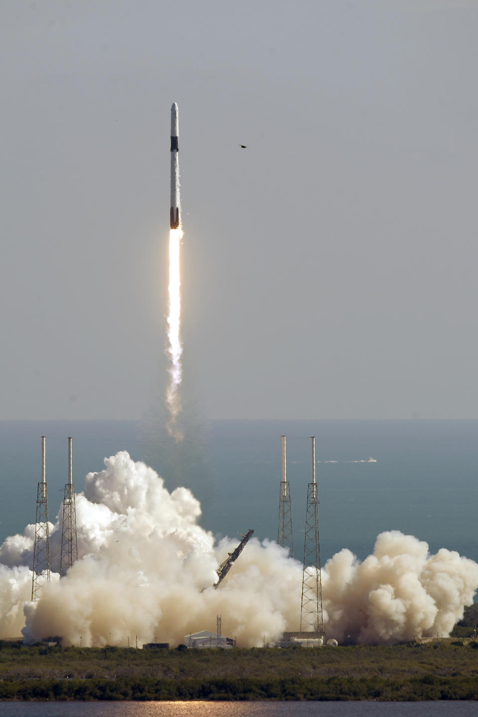 A Falcon 9 SpaceX rocket on a resupply mission to the International Space Station lifts off from Space Launch Complex 40 at Cape Canaveral Air Force Station in Cape Canaveral, Fla., Thursday, Dec. 5, 2019. (AP Photo/John Raoux)