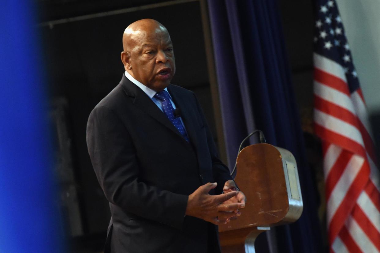 Congressman John Lewis addresses audience attending a Nashville Public Library awards ceremony: Rick Diamond/Getty Images