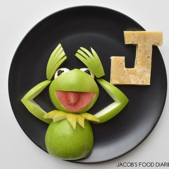 Kermit the Frog: Apple with cheese and wholemeal wrap. | Laleh Mohmedi