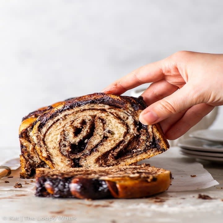 bread with swirls of chocolate inside