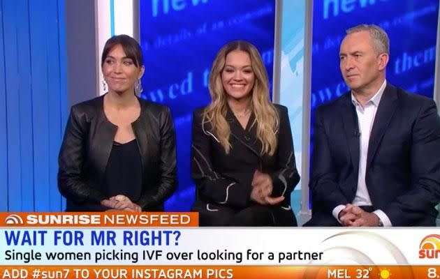 Rita Ora has opened up this morning on Sunrise about her fertility issues. Source: Seven