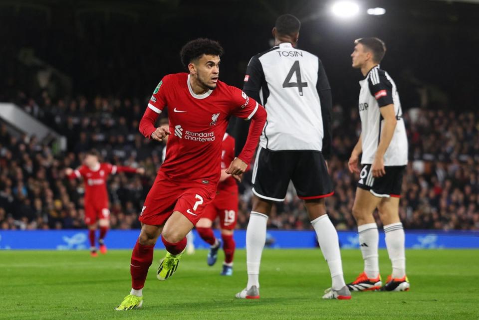 Fulham fell behind on the night to a goal from Luis Diaz (REUTERS)