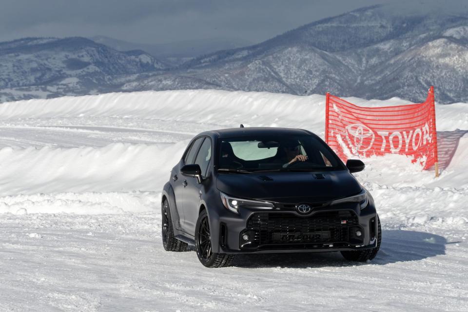 toyota gr corolla at bridgestone winter driving school ice track