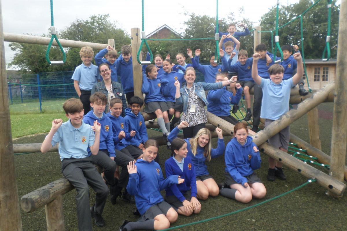 Staff and pupils at Over St John's Primary School in Winsford after their latest Ofsted inspection <i>(Image: Emma Snowdon)</i>