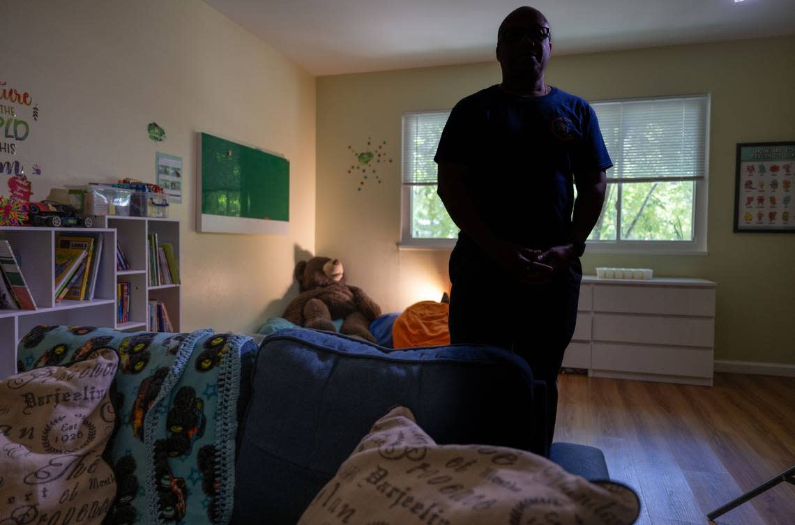 Ian Longue, an employee with non-profit public benefit agency Progress Ranch for more than 20 years who did not want to be identifiable in a photograph, stands in April inside the game room at a Davis short-term residential therapeutic facility for boys ages 6-13 who need full-time care. Longue said staff at such foster care facilities are physically abused by children on a near-regular basis. Hector Amezcua/hamezcua@sacbee.com