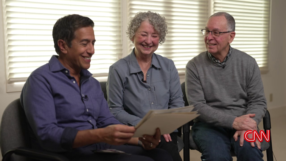 CNN Chief Medical Correspondent Dr. Sanjay Gupta, left, talks to Mike Carver, right and his wife, Pat. - CNN