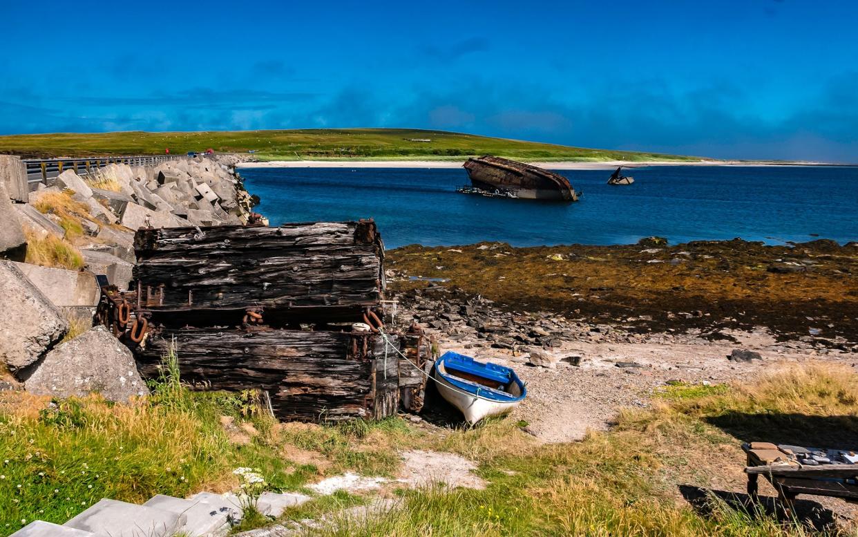 The area's series of manmade causeways are known as the Churchill Barriers - Copyright James Dunn