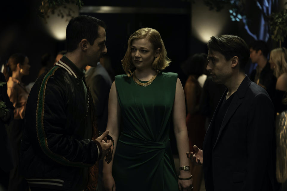 Kendall (Jeremy Strong), Shiv (Sarah Snook) and Roman (Kieran Culkin). - Credit: Courtesy of Macall Polay/HBO