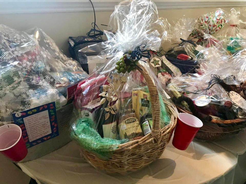Basket raffles are a popular attraction at many area church festivals.