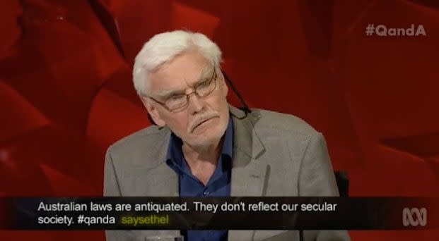 Dr Syme hopes police will prosecute him so he can push for a legal precedent. Source: ABC/Q&A